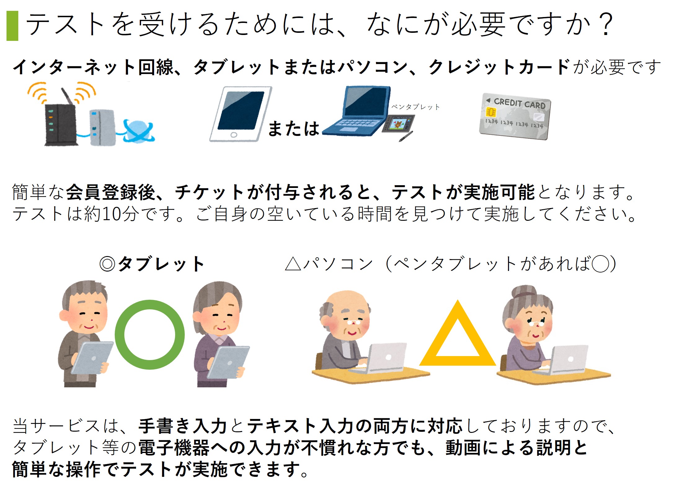 認知機能テストを受けるためには何が必要ですか？