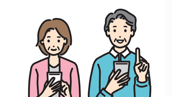 スマホを利用するシニア世代のイメージ